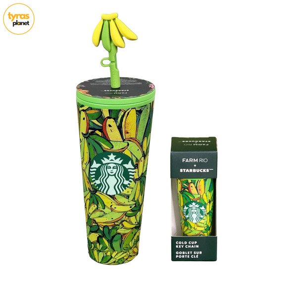 Starbucks Other - Farm Rio X Starbucks Board Banana Tumbler Cold Cup 24 oz & Tumbler Key Chain